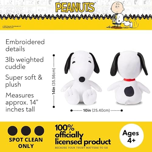 Franco Calm Peanuts Snoopy Weighted Cuddle Pillow – 3lb Soft Plush & Cozy Pilow for Comfort, (Officially Licensed Product) thumbnail 2
