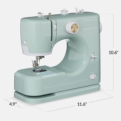 Best Choice Products Sewing Machine for Beginners, 55-Piece Kit, w/ 16 Built-in Stitch Patterns, Double Stitching, Foot Pedal, Storage Drawer, 6V - Sage/Gold thumbnail 2