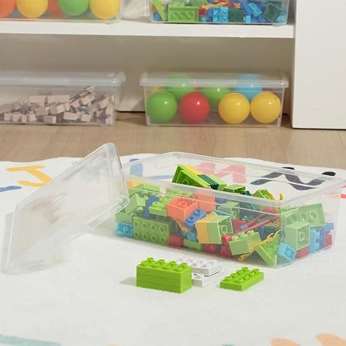 Naivees 12 Pack 6Qt Shoe Storage Box Clear Plastic Storage box with Lid | Widely used,See Through,Stack and Store,Stackable,Waterproof,Moisture-proof,Storage Shoe thumbnail 6