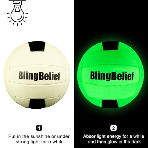 blingbelief Super Bright Glow in The Dark Baseball,Soccer Ball,Volleyball,Football, Light Up Luminous Baseball, Official Size and Weight Football, Recreational Use Practice Volleyball thumbnail 3
