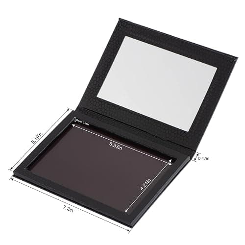 Allwon Magnetic Palette Empty Makeup Palette with Mirror for Eyeshadow Lipstick Blush Powder (Black) thumbnail 2