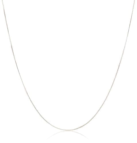 Amazon Essentials Sterling Silver Thin 0.8mm Box Chain Necklace | Available in Yellow Gold or Silver | 16", 18", 20", 24", or 30" - Image 1