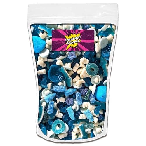 800g Jelly Mixes | Exploded Sweets | Fizzy, Gummy, Tangy, Blue, Pink (Blue) - Image 1
