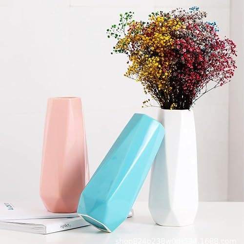 Ceramic Vase, 7.4 Inch for Pampas Calla Lily Tulip, Flower Vase Minimalism Style for Modern Table Shelf Home Decor, Fit for Housewarming, Weddings, Birthday, Christmas, Thanksgiving, New Year thumbnail 2