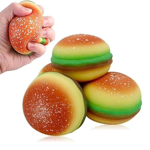 Cooplay 2pcs Hamburg Shape Decompression Stress Relief Prop Food Shape Extrusion Relaxation Extrusion Pulling and Deformation Decompression Kitchen Decorative Props For Adult Hallowmas Party thumbnail 4