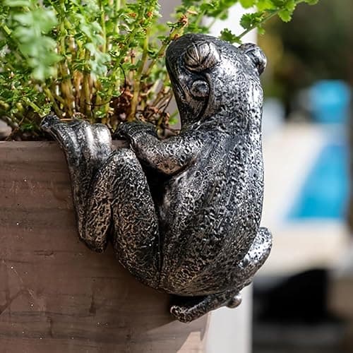 Kudriod Frog Flower Pot Hugger Figurines, Frog Statue Decor for Garden Yard Fence Balcony Home Plant Décor Gifts thumbnail 7