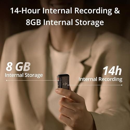 DJI Mic 2 Transmitter (Shadow Black), Wireless Microphone with Intelligent Noise Cancelling, 14-Hour Internal Recording, 6-Hour Battery, Magnetic Attachment, Bluetooth Microphone, YouTube, Vlogs thumbnail 4