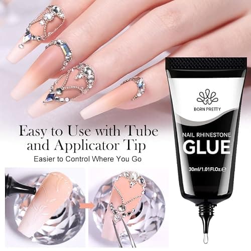 Born Pretty Rhinestone Glue für Nail Charms Nägel Nail Glue Nail Art Strass Kleber für 3D Nägel Edelsteine Perlen Nail Art Juwelen Gehärtet Brauchen Nail Art DIY zu Hause 30ML thumbnail 3
