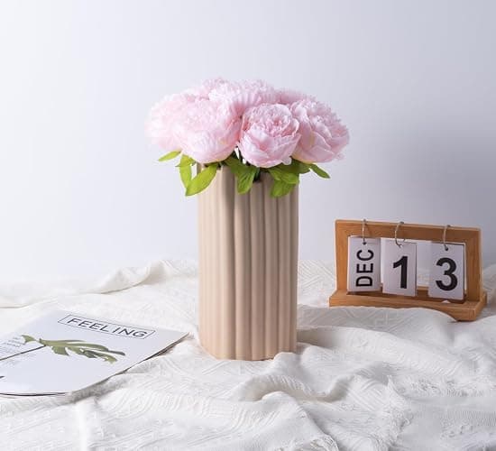 JOYHAZE 8 Stück Künstliche Pfingstrosen (ohne Vase), Seiden-Einzelstiel-Pfingstrosen Kunstblumen für Hochzeit, Zuhause, Büro, Party, Fensterdekoration, Tischmittelpunkte, DIY-Blumenarrangements thumbnail 5