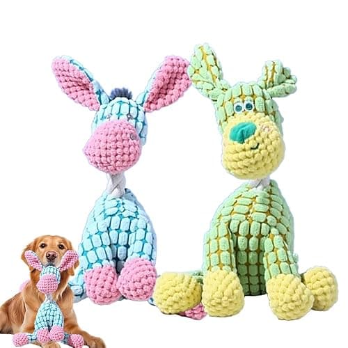 Hknbj Indestructible Dog Toy, 2026 New Durable Plush Dog Toys for Aggressive Chewers, Squeaky Chew Toy for Small Medium Large Dogs Puppy Teething Toys (Blue+Green) - Image 1