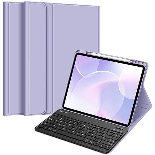 FINTIE Keyboard Case for iPad Air 13-inch (M3) 2025 / (M2) 2024 with Pencil Holder - Soft TPU Back Cover with Magnetically Detachable Bluetooth Keyboard, Lilac Purple - Image 1