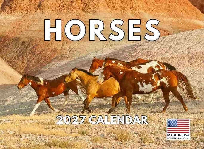 Horse Calendar 2027 Horses Monthly Wall Calender 12 Month - Image 1