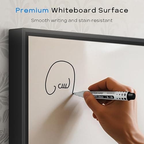 QUEENLINK White Board Cork Board Combo, 36'' x 24'', Magnetic Dry Erase Board and Pin Board for Wall, Black Aluminum Frame Bulletin Board for Home Office School with Accessories thumbnail 5
