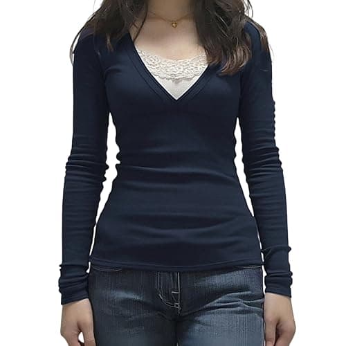 Fairy Grunge Y2K Shirts for Women Long Sleeve Lace Patchwork Tees Tops Teen Girls Aesthetic Vintage Slim Blouse - Image 1