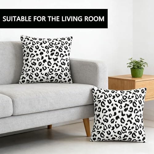 JynxtoyZeal Housses d'oreiller À Motif Léopard, 2pcs Housses de Coussin carrées décoratives Modernes, pour Canapé Maison Salon Chambre Décoration- 45x 45cm thumbnail 5