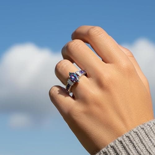 1pc Colorful Oval Zircon Ring Unique Design for Women Perfect for Dating Parties Personalized Gifts Elegant Jewelry thumbnail 3