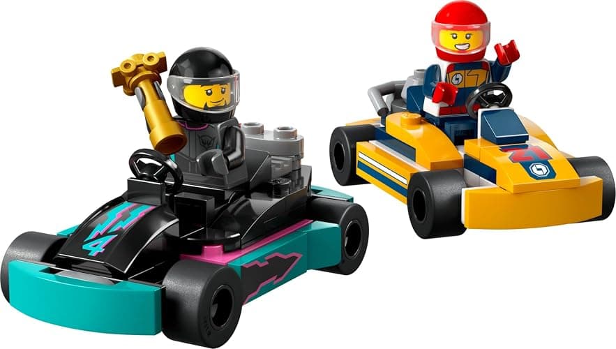 LEGO City Go-Karts and Race Drivers Toy Playset, 2 Driver Minifigures, Racing Vehicle Car Toy, Fun Race Car Toy Gift for Kids Aged 5 and Up, 60400 thumbnail 5