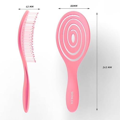 SHINLEA Detangle Hair Brush, Detangling Wet Spiral Hairbrush for Women, Men, kids, Vented Detangler for Blow Drying, Glide Through Tangles For All Hair Types (Pink) thumbnail 7