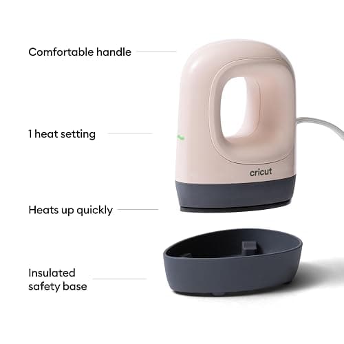 Cricut EasyPress Mini™ LT - Blush Pink - Mini Heat Press | Pressing Shoes, Baby Clothes, T-Shirts, & More - Easy to Use with a Single Setting - Precision Tip - Portable Mini Iron thumbnail 3