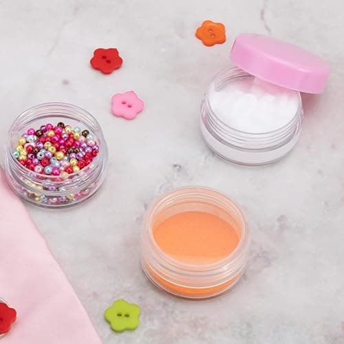 ZEJIA 3 Gram Sample Containers with Lids, 25 Count Tiny Sample Jars, 3ML Makeup Cosmetic Containers for Lip Balms, Lotion, Powder, Beauty Products(Pink Lids) thumbnail 5