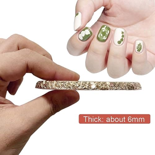Resin Nail Art Palette, Nail Painting Mixed Color Palette, Gilded Edge Nail Gel Color Makeup Display Board Pallet (White) thumbnail 5