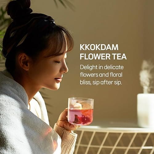 KKOKDAM Fancy Korean Tea Gift Set – Premium Flower Tea Stick Variety Pack - 5 Loose Leaf Blooming Flower Teas thumbnail 5