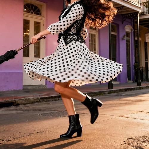 Spikyrose Women's Chunky Heel Ankle Booties Square Toe Short Boots thumbnail 3
