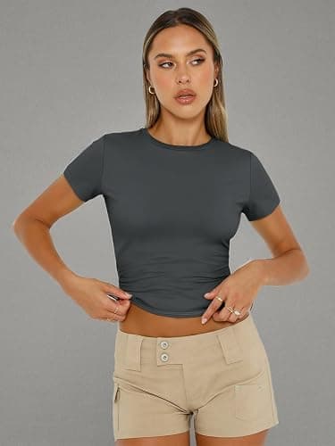AUTOMET Womens Short Sleeve T Shirts Basic Summer 2025 Workout Tops Crew Neck Gym Crop Tops Trendy Y2K Clothes thumbnail 7