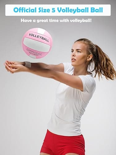 Stavanicen Volleyball Official Size 5 Volleyball for Indoor Outdoor, Soft Touch Volleyballs for Adults Beach Play Pool Game Gym Training Play, Durable Design, with Ball Pump thumbnail 2