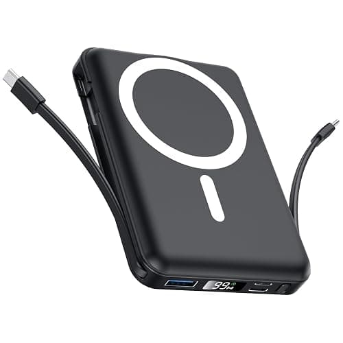 Vexnara for Magsafe Power Bank, 10000mAh Magnetic Power Bank with USB-C Cable and PD 20W USB C Fast Charging LED Display, Wireless Portable Charger for iPhone 17/16/15/14/13/12/Pro/Pro Max - Image 1