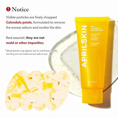 APRILSKIN Calendula Flower-Infused Facial Peel Off Mask, 3.52 fl. oz, PHA, BHA & Niacinamide gently exfoliates, removes impurities, improves uneven skin tone, and minimizes pores, Korean Skincare thumbnail 5