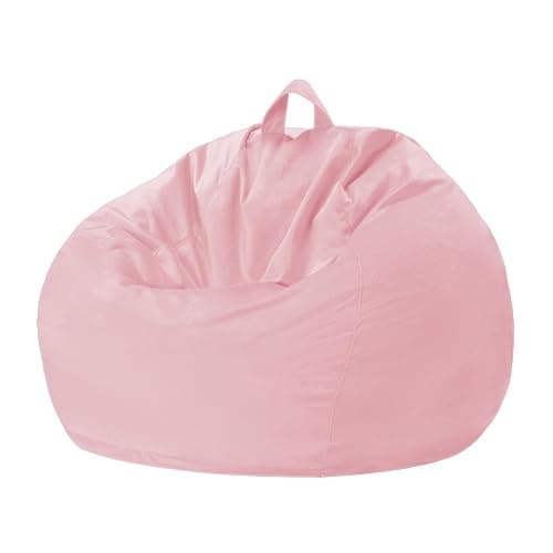 Homguava Bean Bag Chair: Bean Bags with Memory Foam Filled,Comfy Beanbag Chairs Round Bean Bag Sofa with Dutch Velvet Cover-2FT-28 x28 x22,Light Pink thumbnail 8