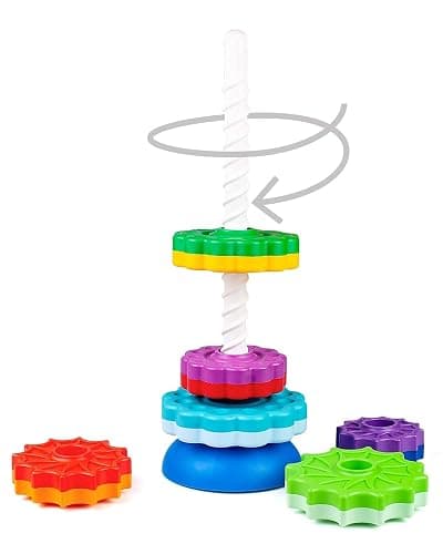 FANCY Grande Pyramide pour Bébé Jouet à Empiler 40 cm - Jouet d’Éveil avec Les Engrenages Jeux Éducatifs pour Bébé Empilement et Culbuto Cadeau Enfant 1 2 3 Ans (Grande) thumbnail 3