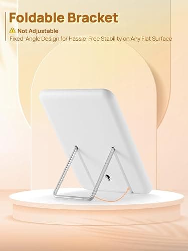 OMIRO Desk Makeup Mirror, 20 x 14cm Table Mirror with Foldable Stand and Hanging Hole for Shaving and Travelling, White thumbnail 7