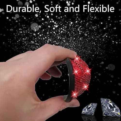 NBTEPEM 4pcs Bling Car Cup Holder Coaster, 2.75 inch Anti-Slip Shockproof Universal Fashion Car Coasters Insert Bling Crystal Rhinestone Automotive Interior Accessories for Women (4 pcs, Red) thumbnail 5