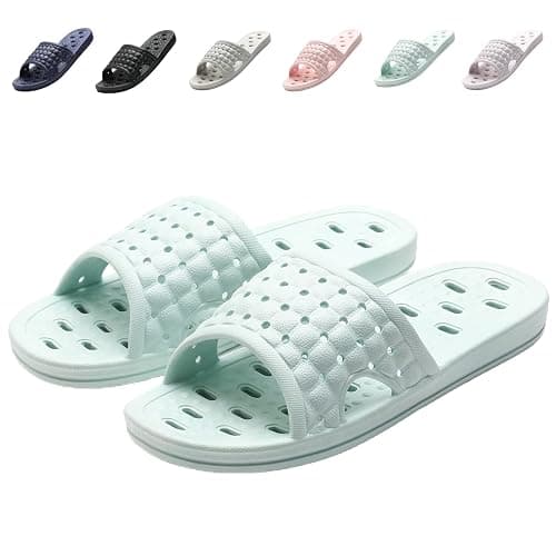 COZYAREA Shower Shoes Quick Dry Non-Slip Bathroom Slippers for Men Women Dorm Home Slides - Image 1