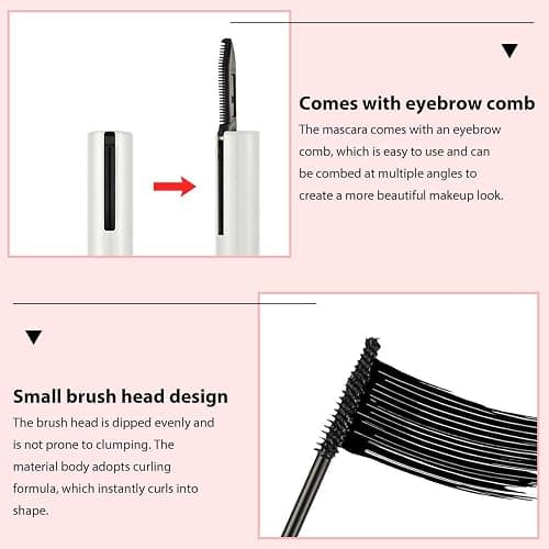 Colored Mascara for Eyelashes with Comb Set, Pink mascara Colorful Waterproof Long lasting Charming Voluminous for Women Cruelty Free Vegan Eye Makeup(C-1Pc 06#light pink, C) thumbnail 6