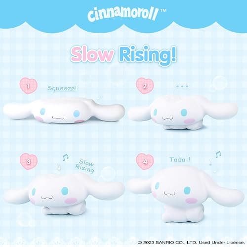 Hamee Sanrio Hello Kitty and Friends Cinnamoroll Jumbo Squishy Toy Slow Rising Cute SquiSHU Sweet Cotton Candy Scented Birthday Gift Bags, Party Favors, Gift Basket Filler, Stress Relief thumbnail 3