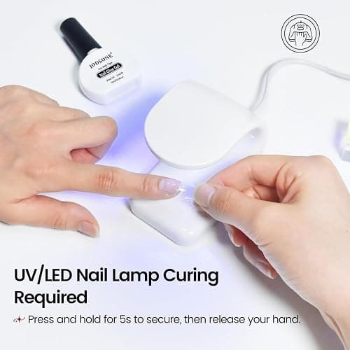 JODSONE 10ML Nail Glue Gel für Nagelspitzen Langanhaltender Verlängerungsklebstoff für klare Nagelspitzen und klare Press-On-Nägel, Nagelreparaturbehandlung, benötigt U V Licht gehärtet thumbnail 6
