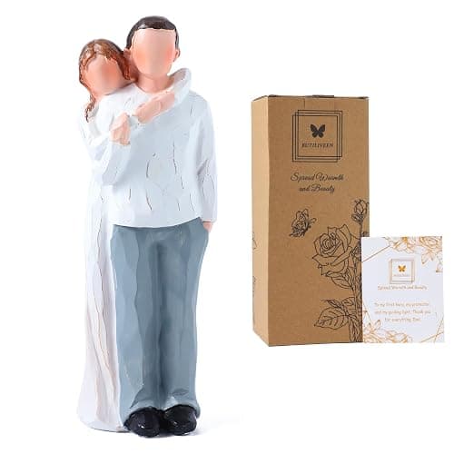 BUTILIVEEN Dad and Adult Daughter Figurines, Gifts for Dad from Daughter for Father’s Day, Christmas and Wedding, Father of The Bride Gifts, 8inch, Resin - Image 1