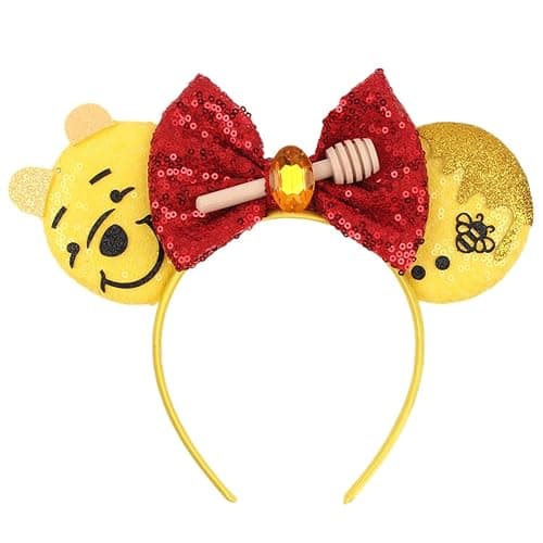 BPNHNA Bee Mouse Ears Headband Sequin Bow Hairband Honey Hair Hoop Costume Headwear for Women Girls Party Cosplay - Image 1