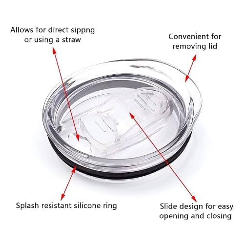 12oz stemless wine tumbler lid replacement (4 Pack)，2.9 inch diameter spill proof，for Sivaphe and Corkcicle Double-wall Stainless Steel Travel Coffee Mug thumbnail 3
