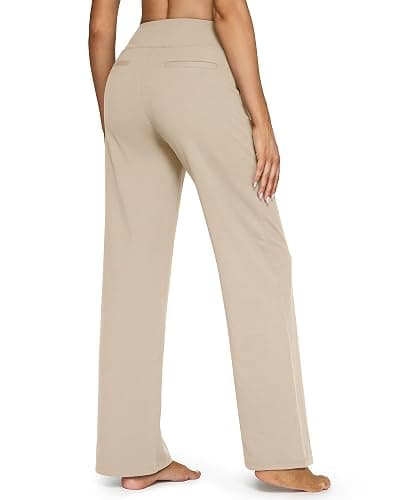 G4Free EverGoing Yoga Pants Women Wide Leg Pants with Pockets High Waist Stretch Dress Casual Sweatpants Petite/Regular/Tall thumbnail 5