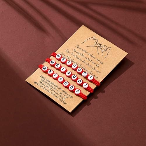 ANZWTLOYY Weirdo BFF Friendship Bracelets for 3 Handmade CHISMOSA Matching String Bracelets for Best Friends Couples Women Men thumbnail 2