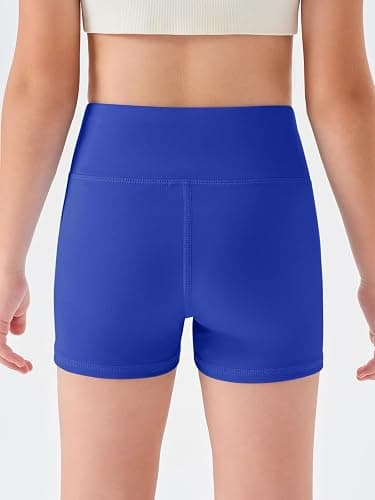 Haloumoning Girls Athletic Shorts Kids High Waisted Yoga Dance Biker Shorts Comfy Gymnastics Shorts 5-14Y thumbnail 4