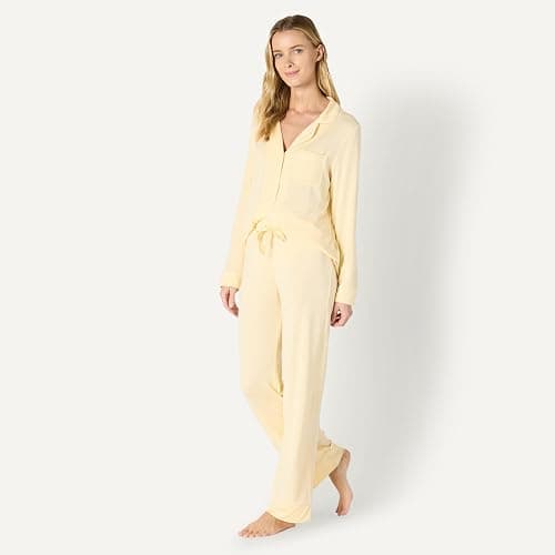 Amazon Essentials x Sofia Grainge Women's Stretch Modal Long-Sleeve and Full-Length Bottom Pajama Set thumbnail 4
