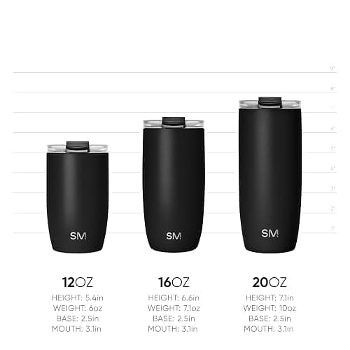Simple Modern Travel Coffee Mug Tumbler with Flip Lid | Reusable Insulated Stainless Steel Cold Brew Iced Coffee Cup Thermos | Gifts for Women Men Him Her | Voyager Collection | 12oz | Winter White thumbnail 4