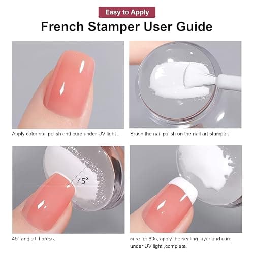SAGEBIO Nail Art Stamper Clear Silicone Nails Stamping Jelly with Scraper Transparent Visible Body DIY Manicure Nail Art Tool For DIY Nail Decor French Nail Manicure thumbnail 6