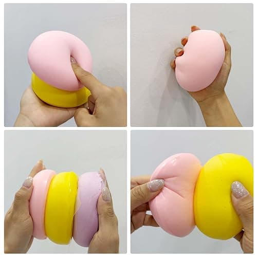 Bread Slow Rising Squishy Toy - Soft, Round, Dough Squeeze Fidget Toy for Stress Relief, Anxiety, and Sensory Play (Purple) thumbnail 6
