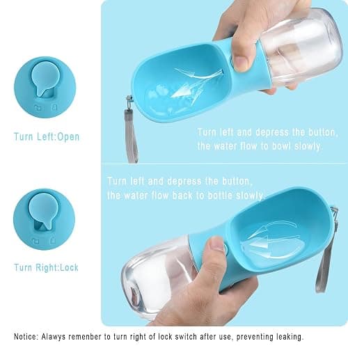 Cibaabo Dog Water Bottle with Food Container, Travel Puppy Water Bowl, Portable Pet Dispenser, Dog Stuff Accessories Items, Puppy Essentials Necessities for Yorkie Chihuahua Cat Walking and Hiking thumbnail 4